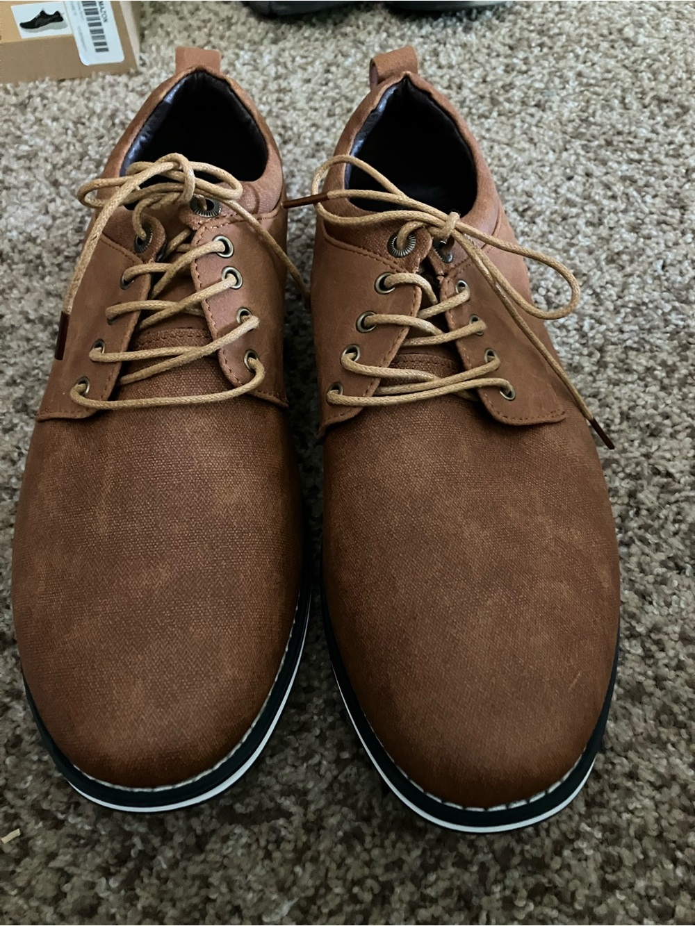 Men's Tan Oxford Lace-Up Shoes Size 10